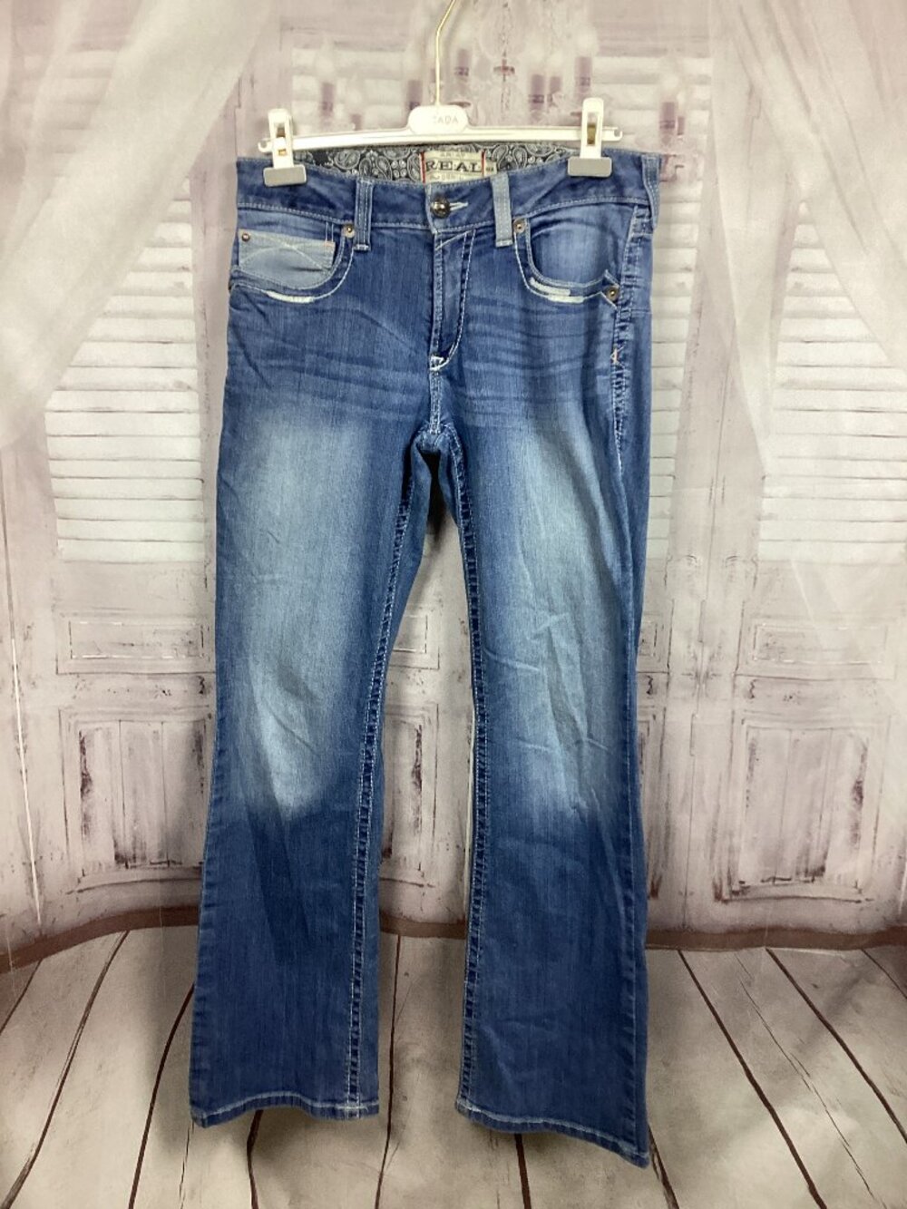 Ariat Jeans Blue Mid Rise Bootcut Stretch Denim 32R